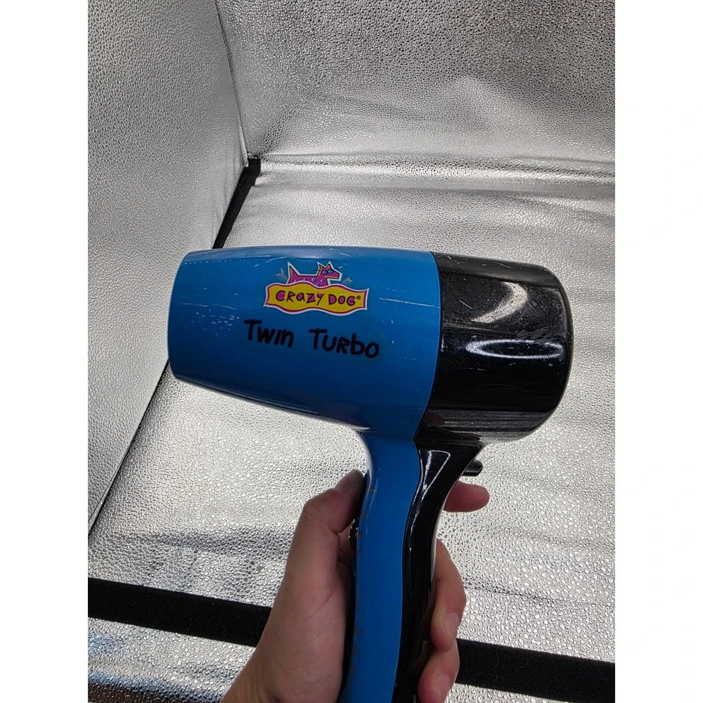Crazy‎ Dog Twin Turbo Professional Pet Grooming Hair Dryer Blue Dual Motor O2